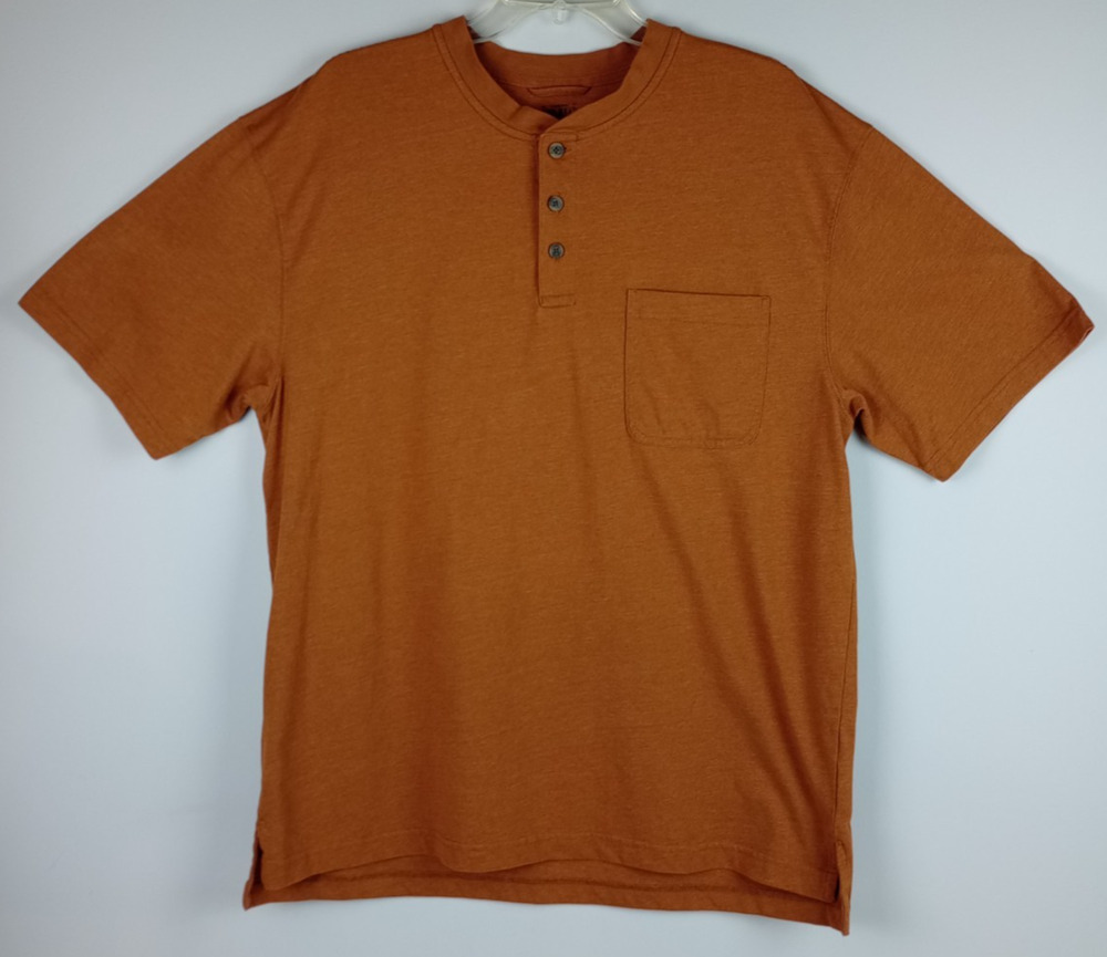 Red Head Brand C. Adult L Brick Red /4 Button Chest Pocket Short Sleeve Tshirt